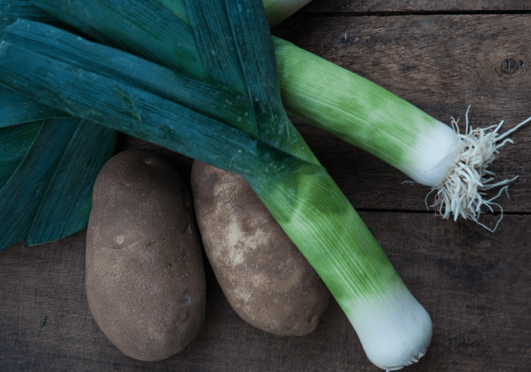 Russet Potatoes and Leeks