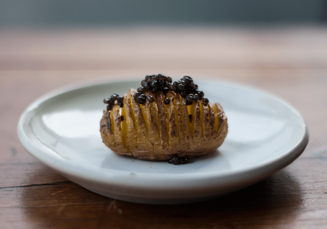 Roasted Hasselback Potato with Osetra Caviar