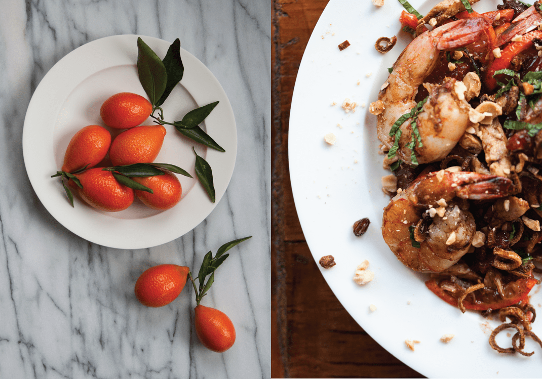 Mandarinquats | Shrimp, Pork, and Citrus Salad with Tamarind Dressing