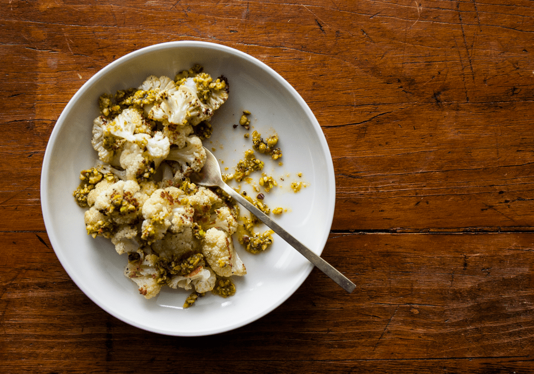 Roasted Cauliflower with Pistachio Aillade
