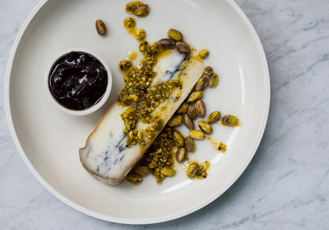 La Jeune Autize with Pistachio Aillade and Plum Jam