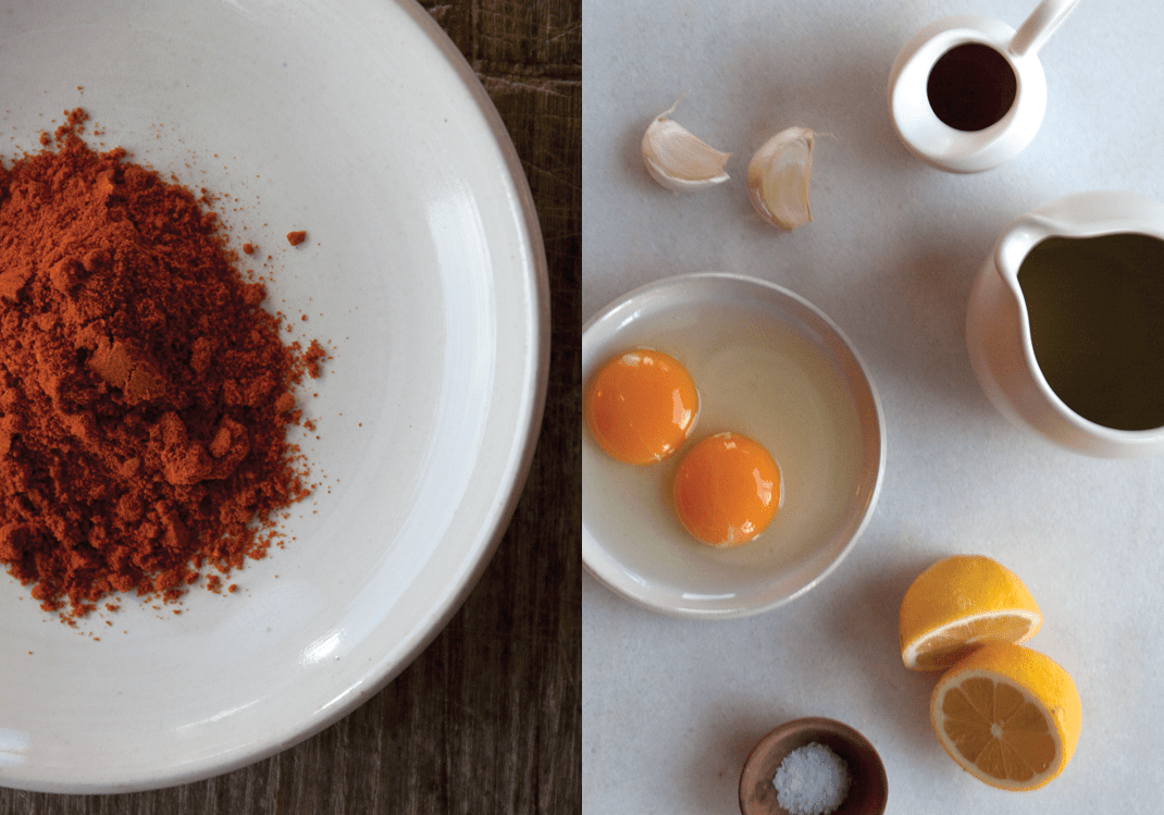 Pimentón de la Vera Dulce | Aioli Ingredients - Eggs, Garlic, Olive Oil, Grapeseed Oil, Lemon, and Salt - Eggs, Garlic, Olive Oil, Grapeseed Oil, Lemon, and Salt